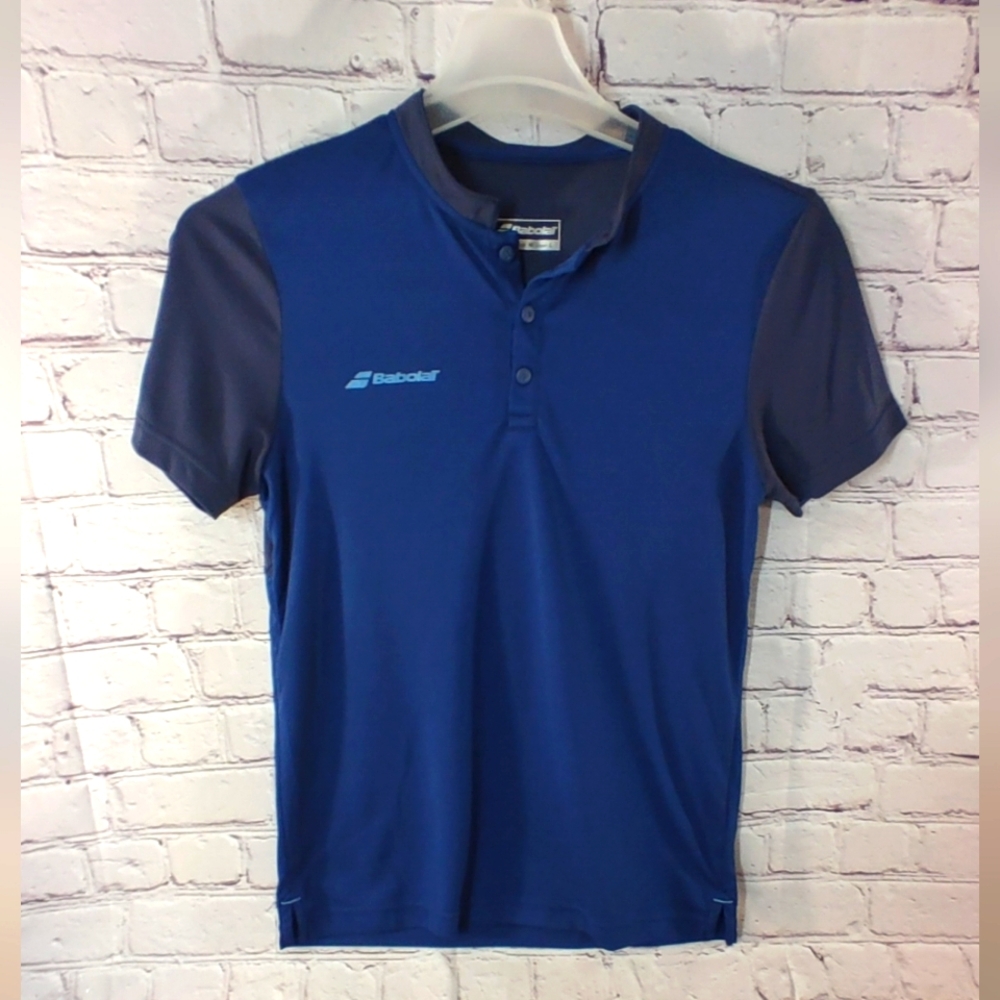 Babolat Womens Tennis Color Block Active Polo Medium Blue Black